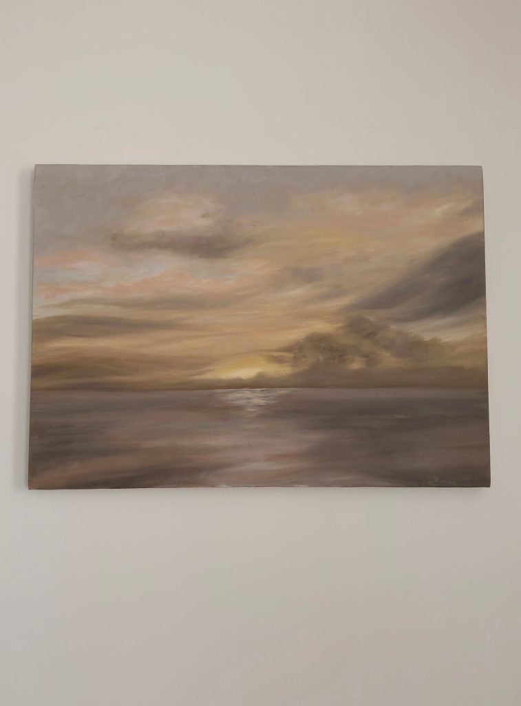 50x70 cm minimalist sunset seascape painting