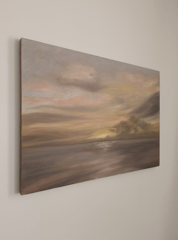 50x70 cm minimalist sunset seascape painting